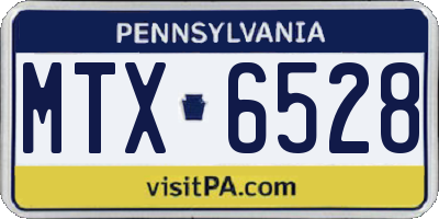 PA license plate MTX6528