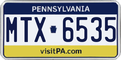 PA license plate MTX6535