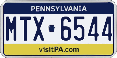 PA license plate MTX6544