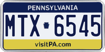PA license plate MTX6545