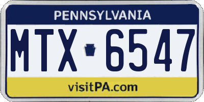 PA license plate MTX6547