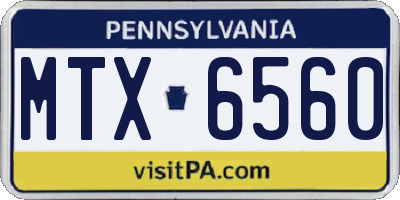 PA license plate MTX6560