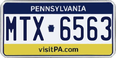 PA license plate MTX6563