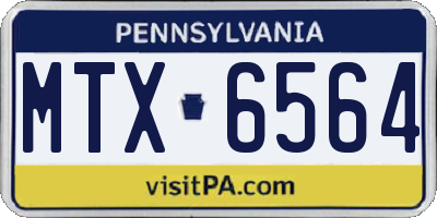 PA license plate MTX6564
