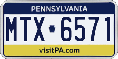 PA license plate MTX6571