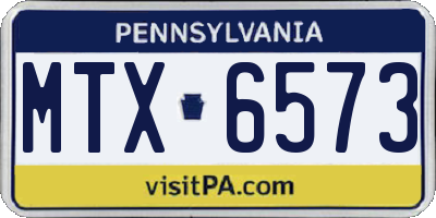 PA license plate MTX6573