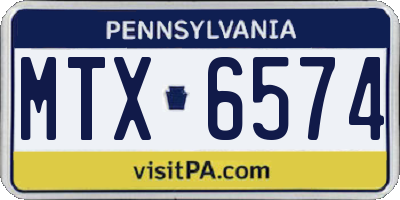 PA license plate MTX6574