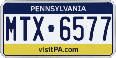 PA license plate MTX6577