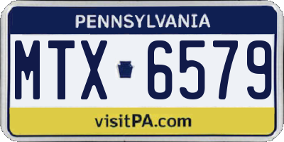 PA license plate MTX6579