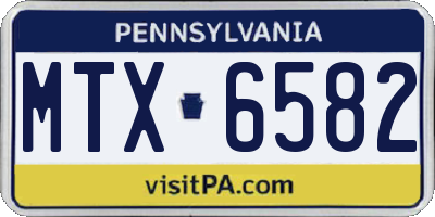 PA license plate MTX6582