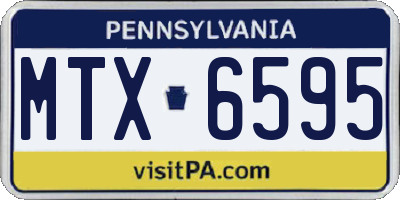 PA license plate MTX6595