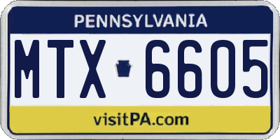PA license plate MTX6605