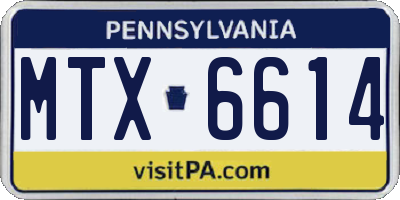 PA license plate MTX6614