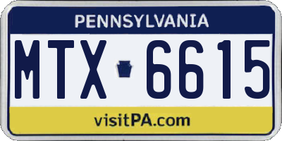 PA license plate MTX6615