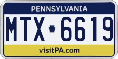 PA license plate MTX6619