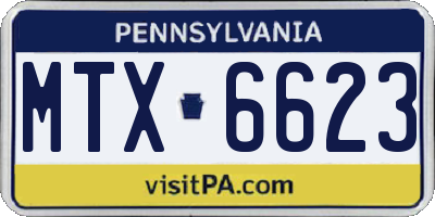 PA license plate MTX6623