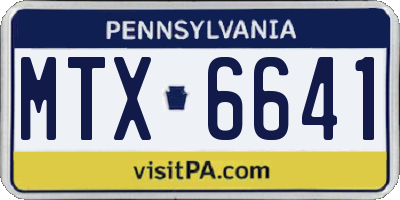 PA license plate MTX6641