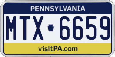 PA license plate MTX6659