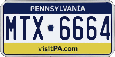 PA license plate MTX6664