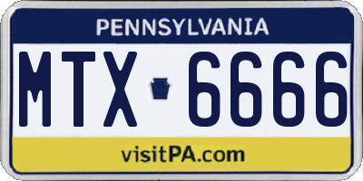 PA license plate MTX6666