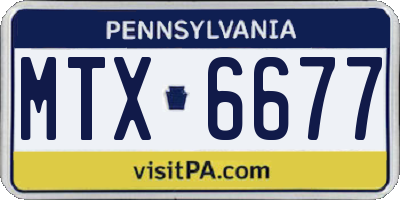 PA license plate MTX6677