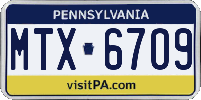 PA license plate MTX6709
