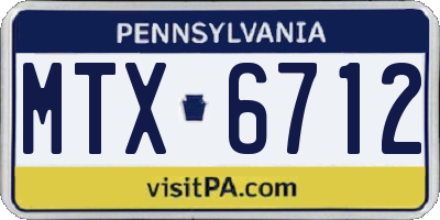PA license plate MTX6712