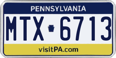 PA license plate MTX6713