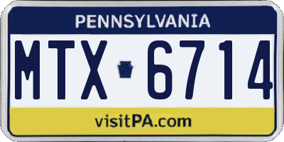 PA license plate MTX6714