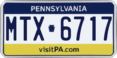 PA license plate MTX6717