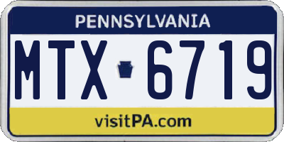 PA license plate MTX6719