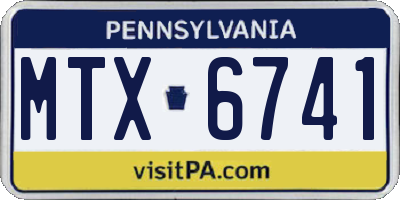 PA license plate MTX6741
