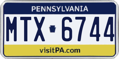 PA license plate MTX6744