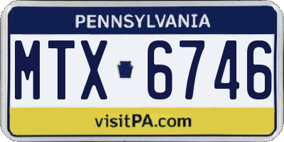 PA license plate MTX6746