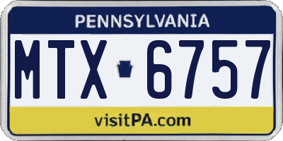 PA license plate MTX6757