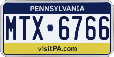 PA license plate MTX6766