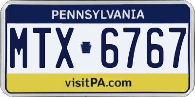 PA license plate MTX6767