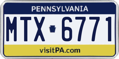 PA license plate MTX6771