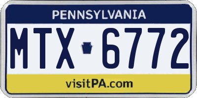 PA license plate MTX6772