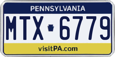 PA license plate MTX6779