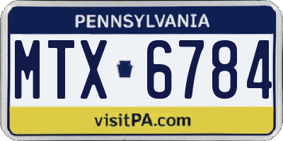 PA license plate MTX6784