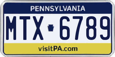 PA license plate MTX6789
