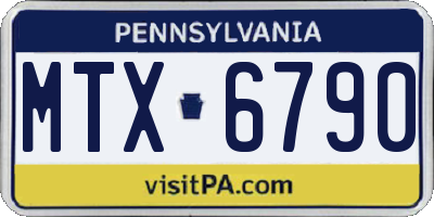 PA license plate MTX6790
