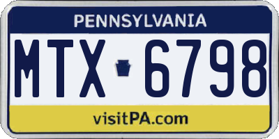 PA license plate MTX6798