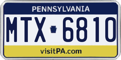 PA license plate MTX6810