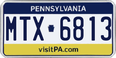 PA license plate MTX6813