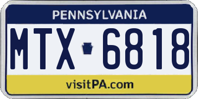 PA license plate MTX6818