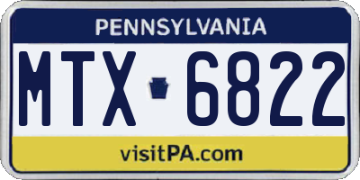 PA license plate MTX6822