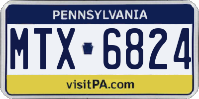 PA license plate MTX6824