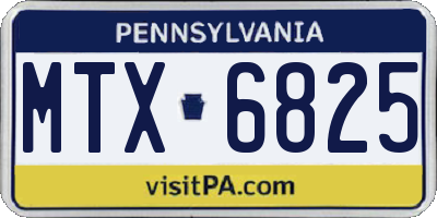 PA license plate MTX6825